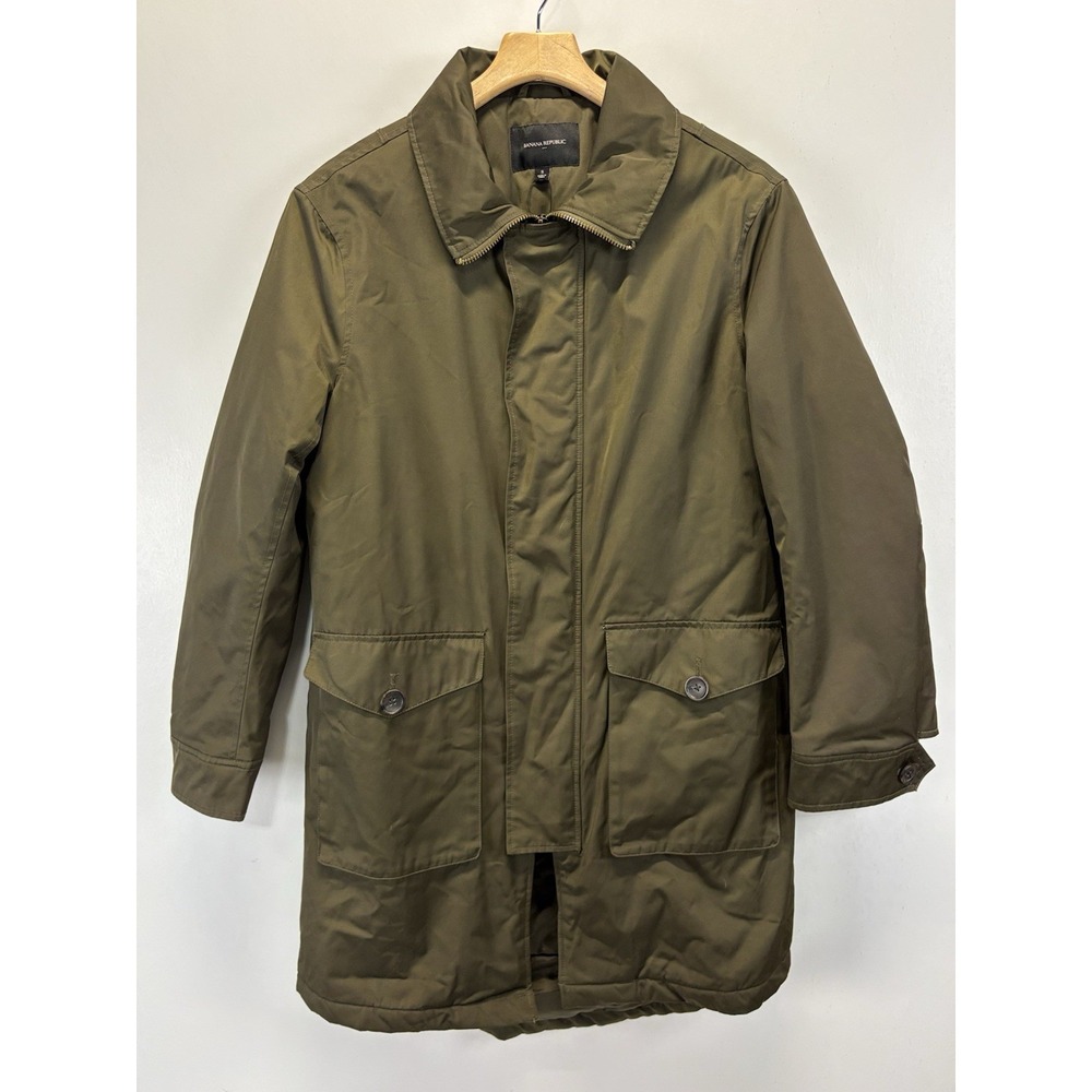 Banana Republic Field Jacket Men's Small Army Green Chore Utility Insulated